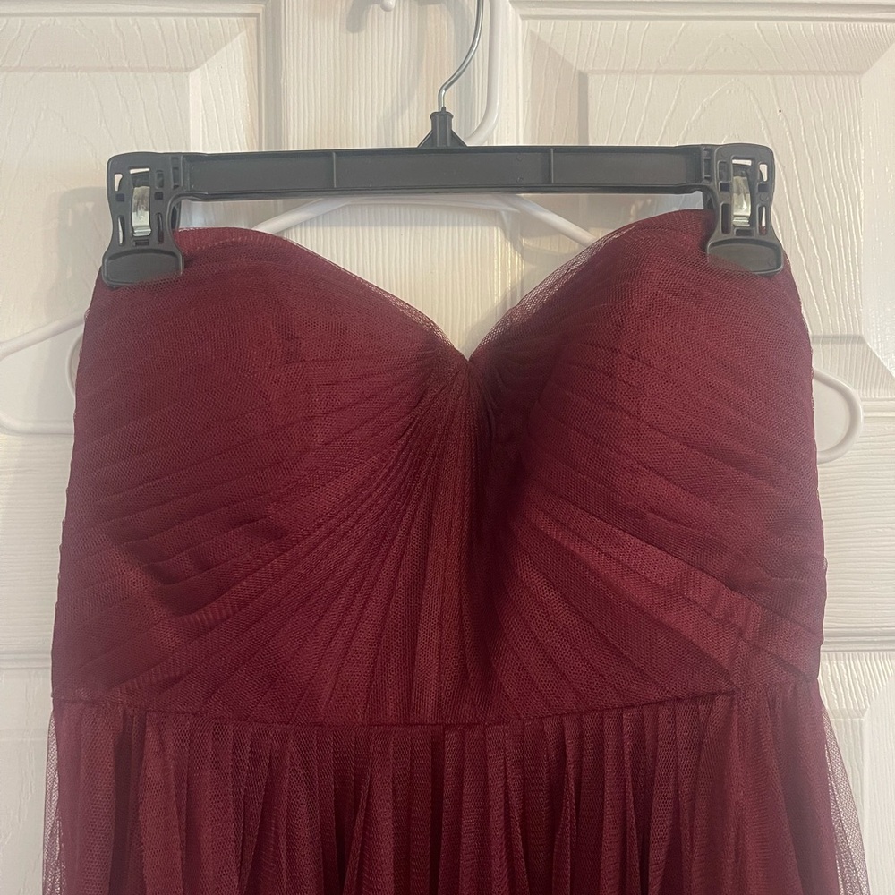 Jenny Yoo Strapless Wine Dress